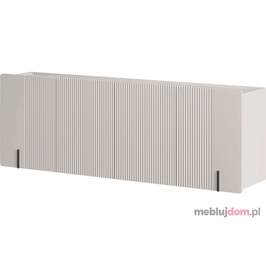 Komoda wisząca MALMI 2 200 w odcieniu kaszmiru zdobiona ryflowaniem i czarnymi detalami
