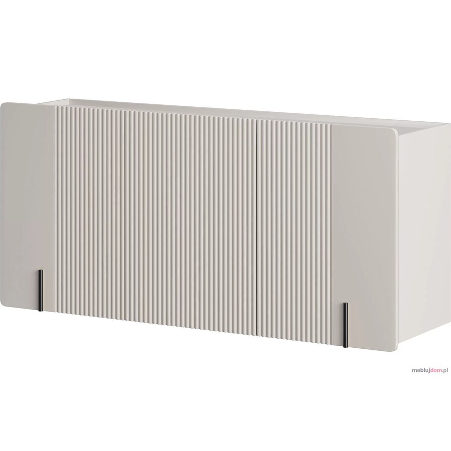 Komoda wisząca MALMI 2 150 w odcieniu kaszmiru zdobiona ryflowaniem i czarnymi detalami