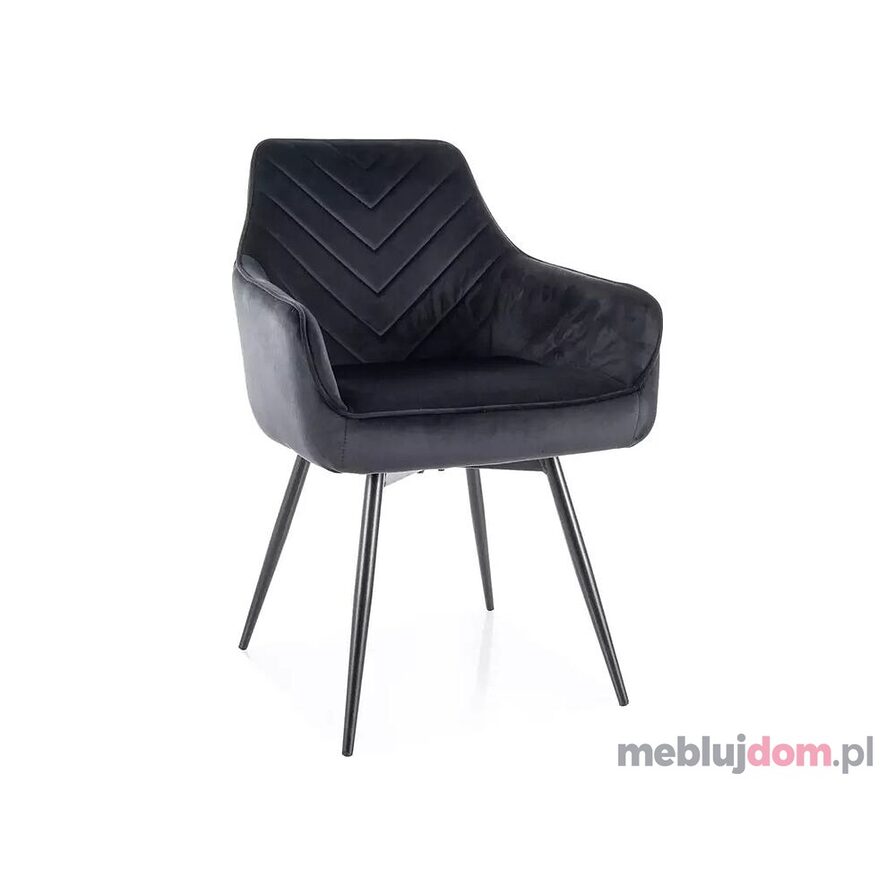Czarne krzesło półobrotowe SERVIO VELVET Signal tapicerowane tkaniną Bluvel 19