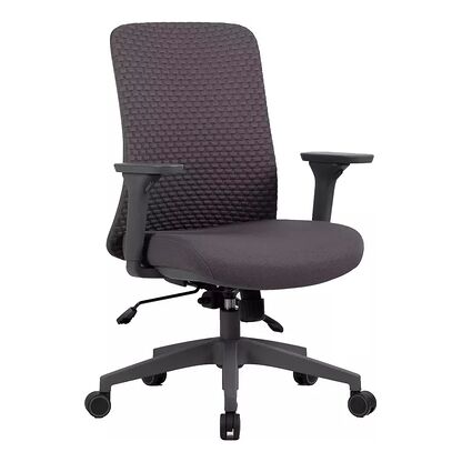 Szary fotel ergonomiczny Q-744 Signal tapicerowany tkaniną 3D i tkaniną z regulowanymi podłokietnikami i odcinkiem lędźwiowym