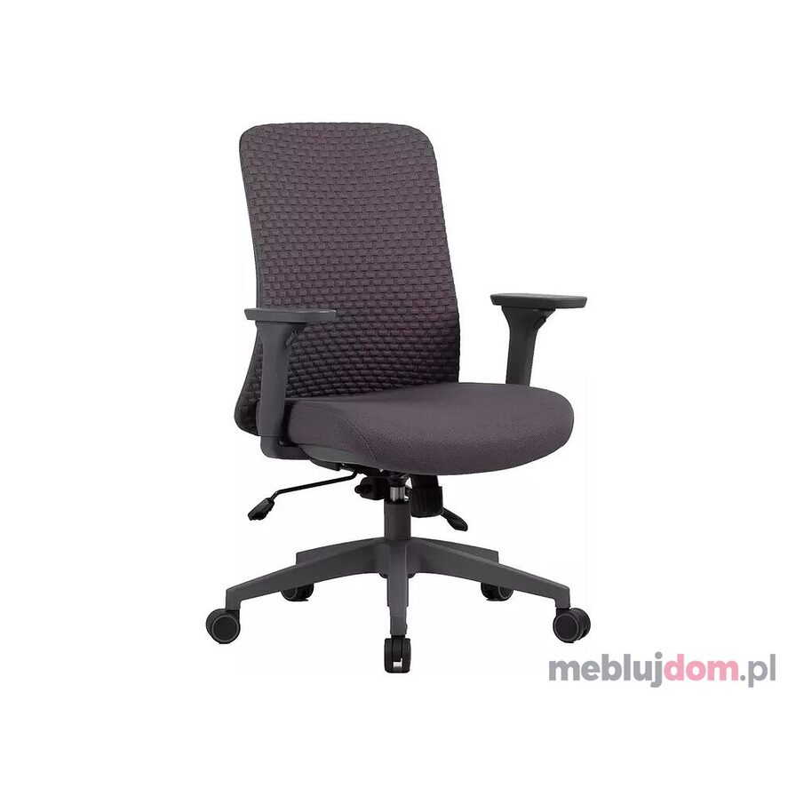 Szary fotel ergonomiczny Q-744 Signal tapicerowany tkaniną 3D i tkaniną z regulowanymi podłokietnikami i odcinkiem lędźwiowym