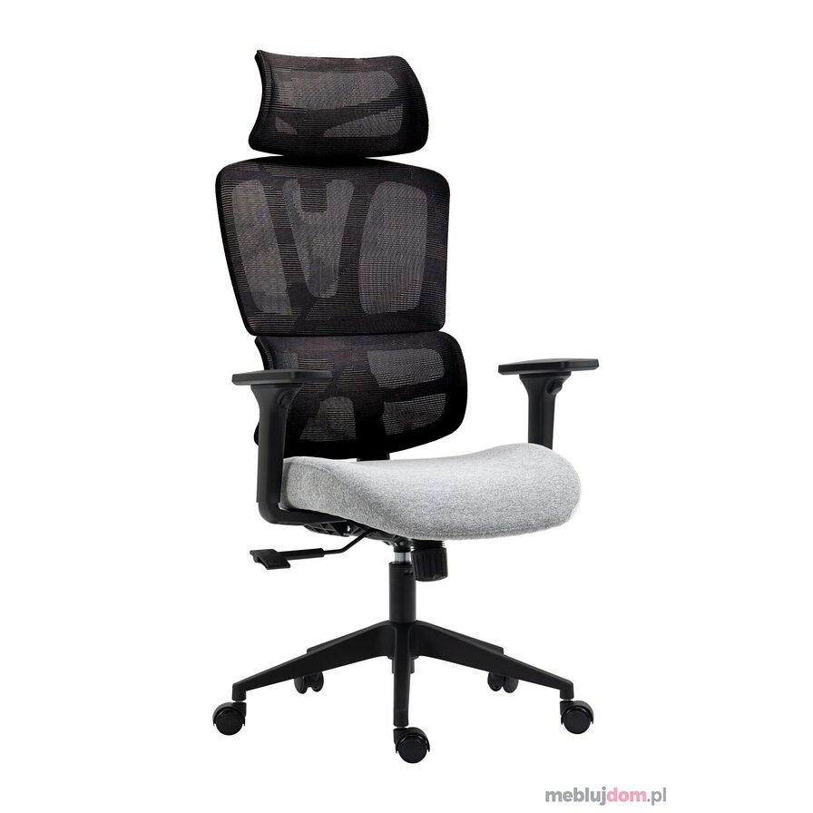 Fotel obrotowy FB27-FX szaro-czarny, wyposażony w mechanizm TILT