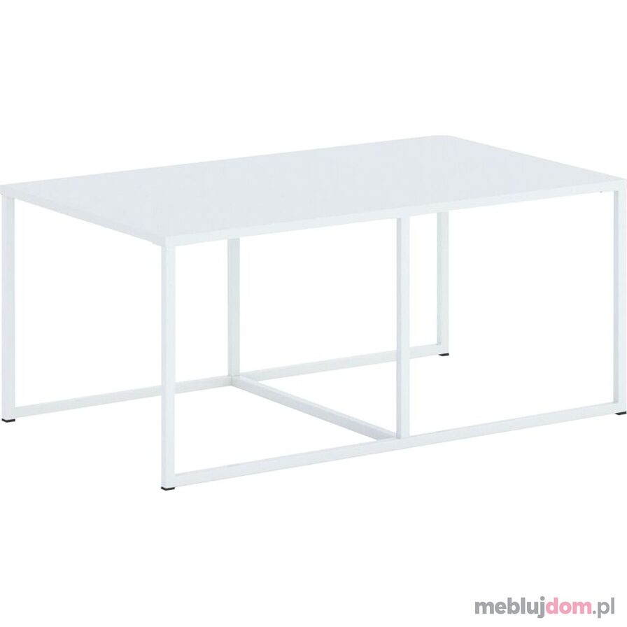 Biała ława L2-FX na metalowej podsatwie