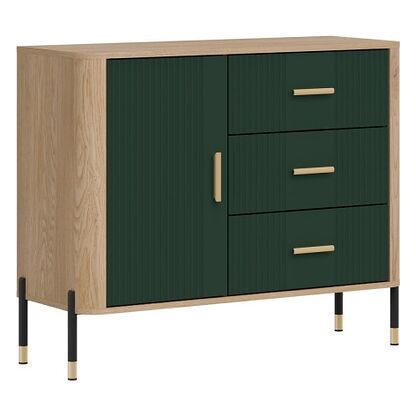 Komoda DANTE DT03 zielona złote uchwyty