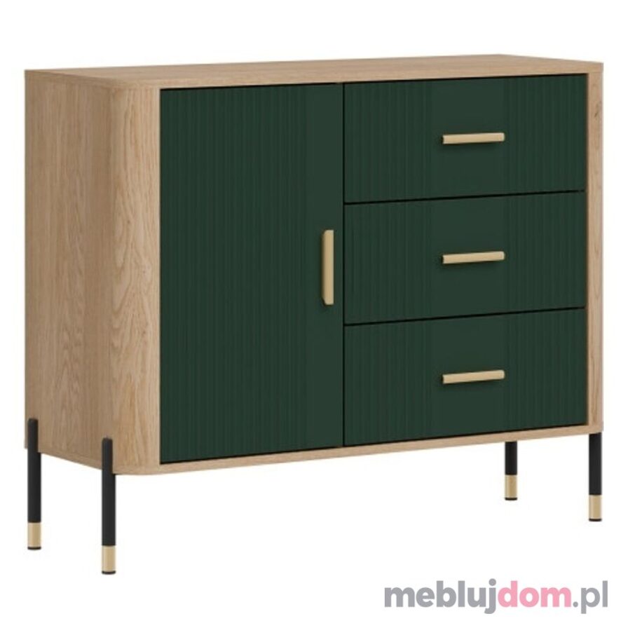 Komoda DANTE DT03 zielona złote uchwyty