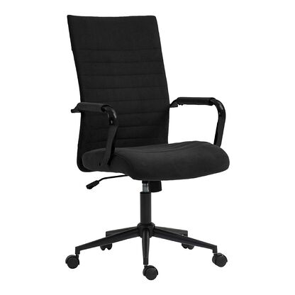 Czarny fotel obrotowy FB14-FX VELVET z podłokietnikami