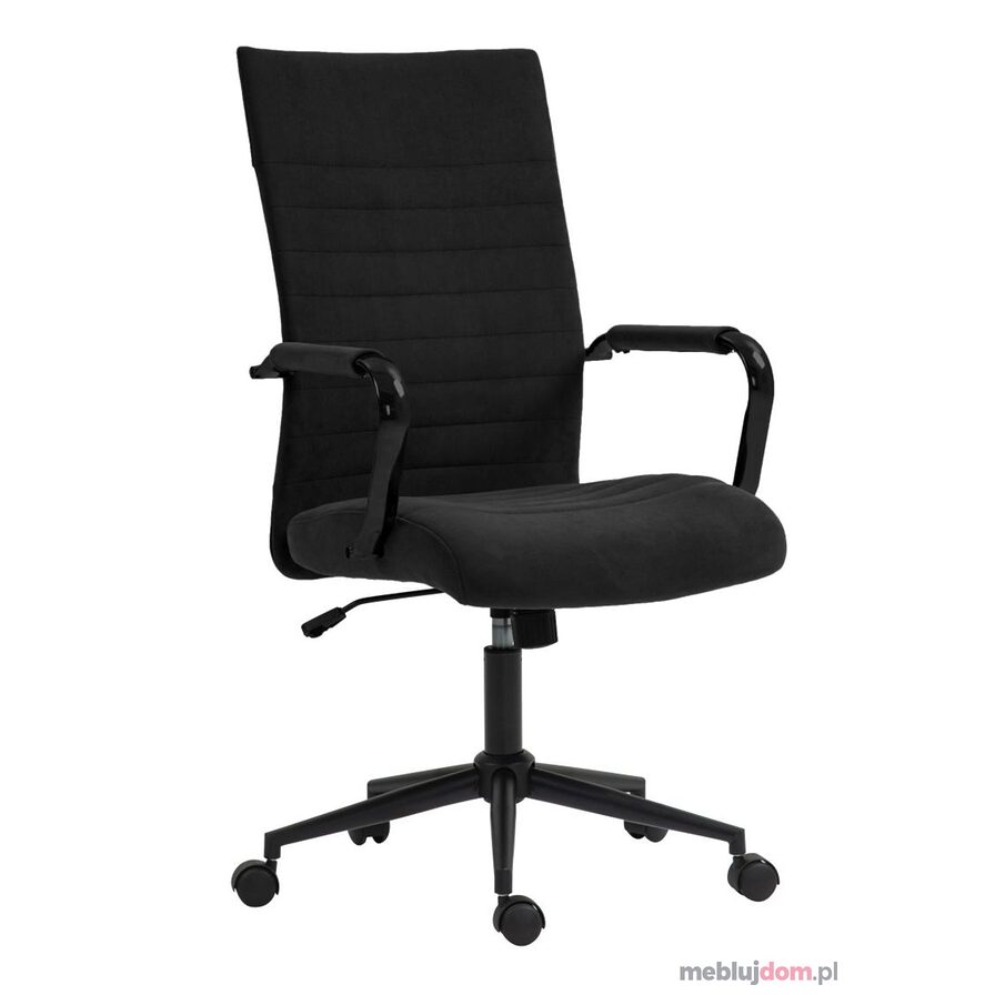 Czarny fotel obrotowy FB14-FX VELVET z podłokietnikami