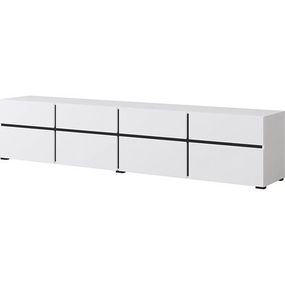 Szafka RTV CROSS 40 - 225 w białym odcieniu z czarnymi detalami