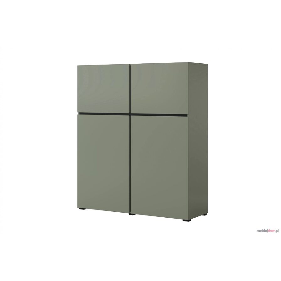 Dwudrzwiowa komoda CROSS 76 w zielonym odcieniu z czarnymi wstawkami