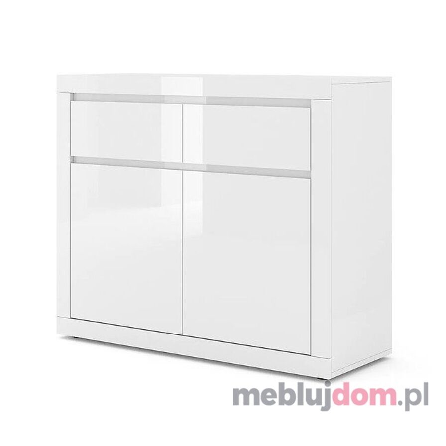 Dwudrzwiowa komoda BELLO 105 w białym odcieniu z szufladami 