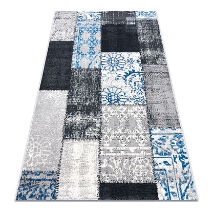 Dywan Vintage 22218053 szary / niebieski patchwork