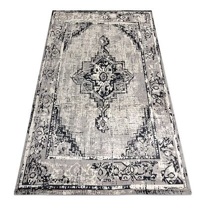 Dywan Vintage Ramka rozeta przecierany 22235556 szary / czarny