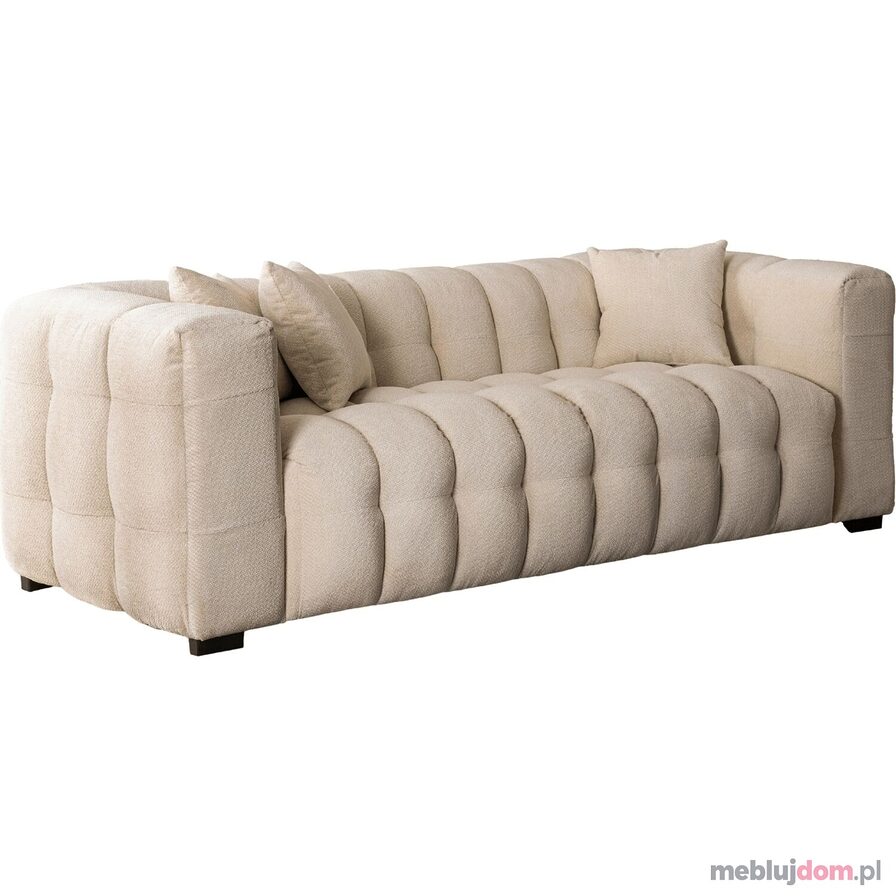 Kremowa sofa trzyosobowa MODERNO 3S na sprężynach falistych