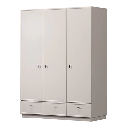 Szafa LORINI 150 w odcieniu kaszmiru z czarnymi uchwytami T-bar