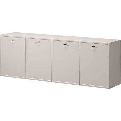Wisząca komoda LORINI 200 w odcieniu kaszmiru z czarnymi uchwytami T-bar