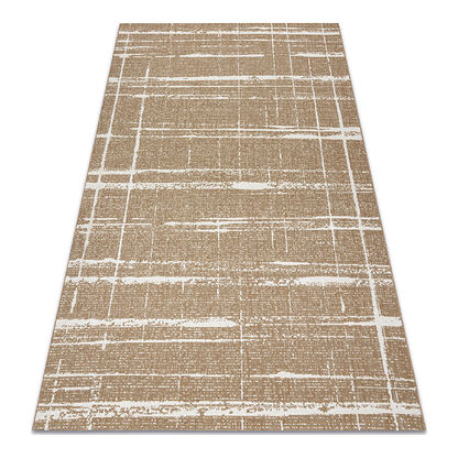 Dywan sizal FLAT 48965265 Kratka, vintage - beż naturalny kolor słomkowy, sznurkowy