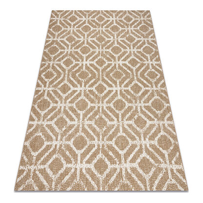 Dywan sizal FLAT 48957265 Geometryczny ROMBY naturalny beż sznurkowy