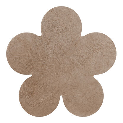 Dywan SHAPE 3106 Kwiatek Shaggy - camel, beż pluszowy, antypoślizgowy, do prania