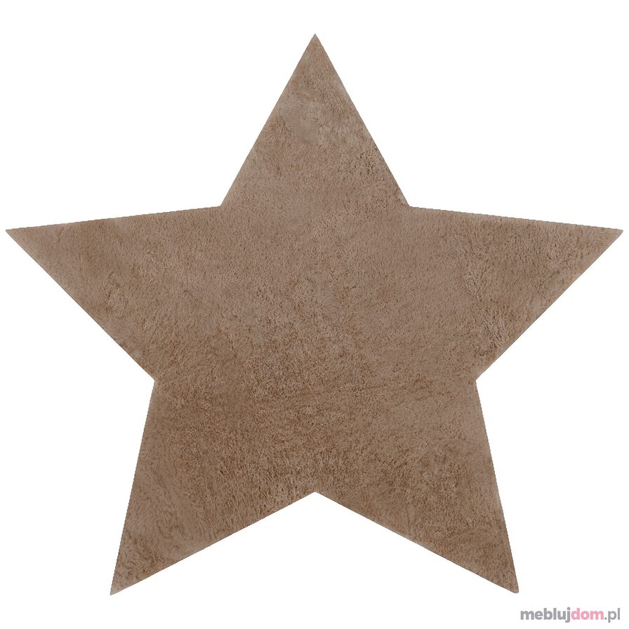 Dywan SHAPE 3148 Gwiazda Shaggy - camel, beż pluszowy, antypoślizgowy, do prania