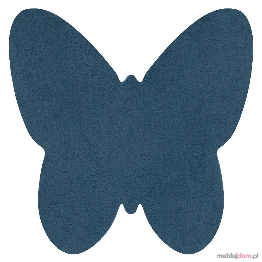 Dywan SHAPE 3150 Motyl Shaggy - niebieski pluszowy, antypoślizgowy, do prania