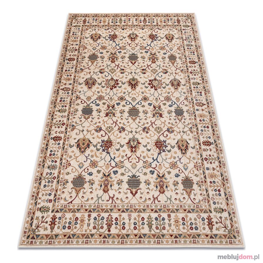Dywan NAIN Ornament, ramka 1028/51053 beż / bordo / niebieski