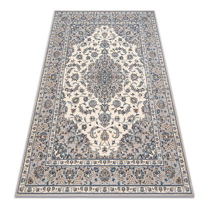 Dywan NAIN Ornament, ramka 7335/51635 beż / niebieski