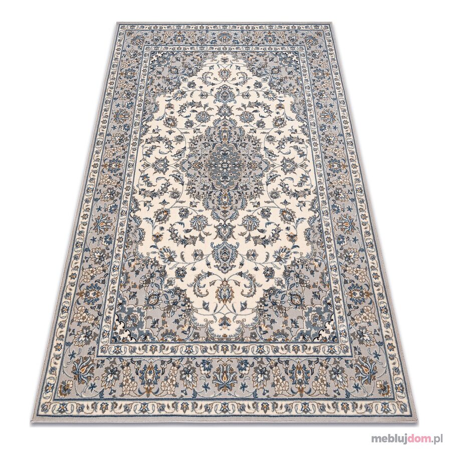 Dywan NAIN Ornament, ramka 7335/51635 beż / niebieski