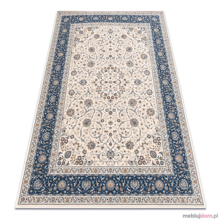 Dywan NAIN Ornament, ramka 7179/51613 beż / niebieski