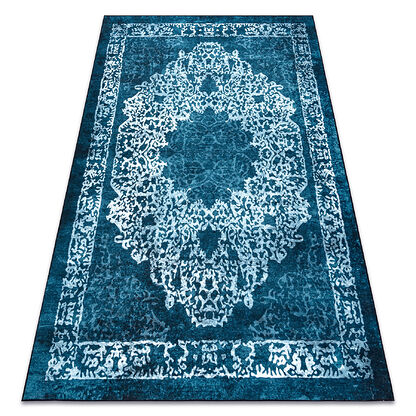 Dywan ANTIKA 123 tek, nowoczesny ornament, do prania - niebieski
