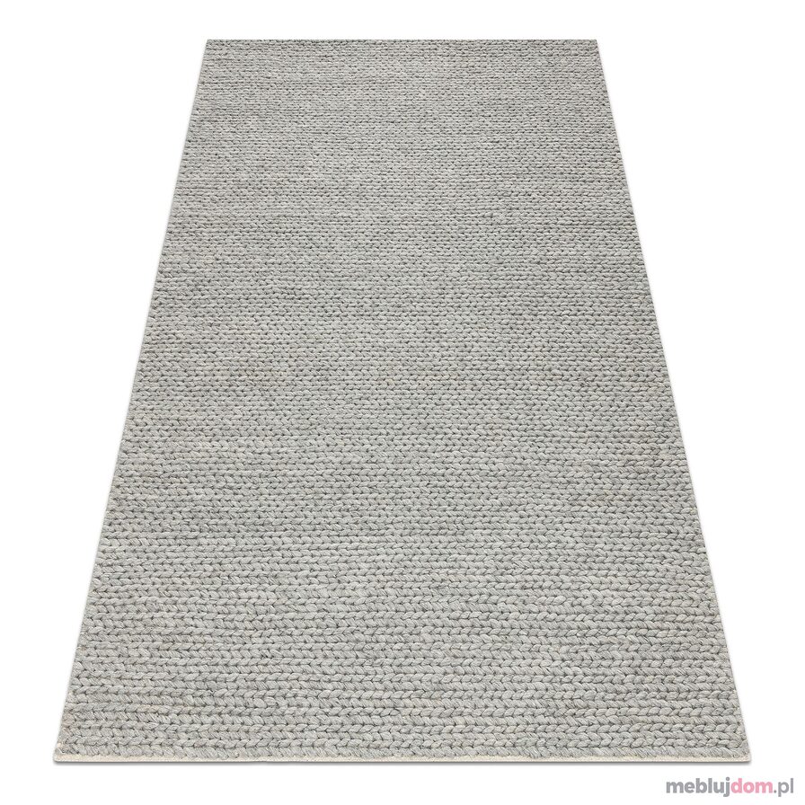Dywan wełniany TAHAR 99004G szary - RĘCZNIE TKANY pętęlkowy, jednolity