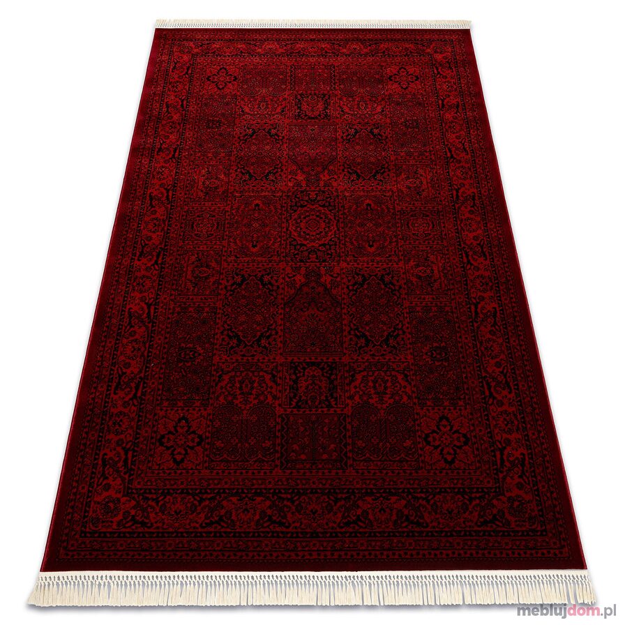 Dywan ORIENT 5365 bordo / czarny Ramka, orientalny, z frędzlami 