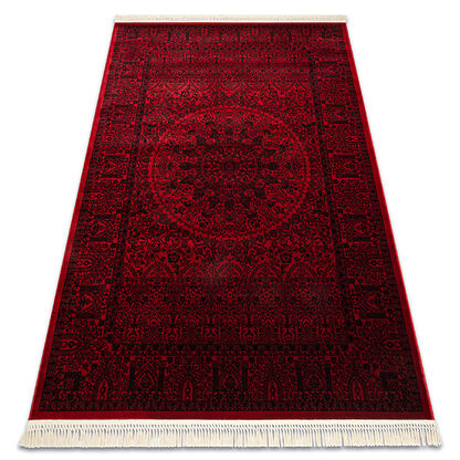 Dywan ORIENT 6039 bordo / czarny Ramka, rozeta, orientalny, z frędzlami 