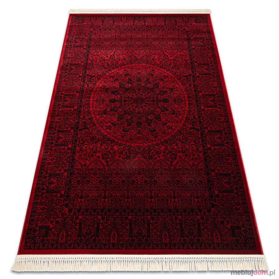 Dywan ORIENT 6039 bordo / czarny Ramka, rozeta, orientalny, z frędzlami 