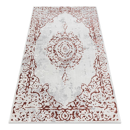 Dywan ALLURE 1961 Ornament, ramka - Strukturalny, stylowy, glamour biały / różowy