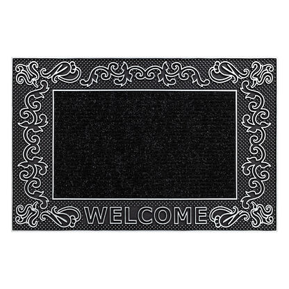 Wycieraczka BH 219W Welcome, antypoślizgowa, zewnętrzna, wewnętrzna, na gumie - srebrny