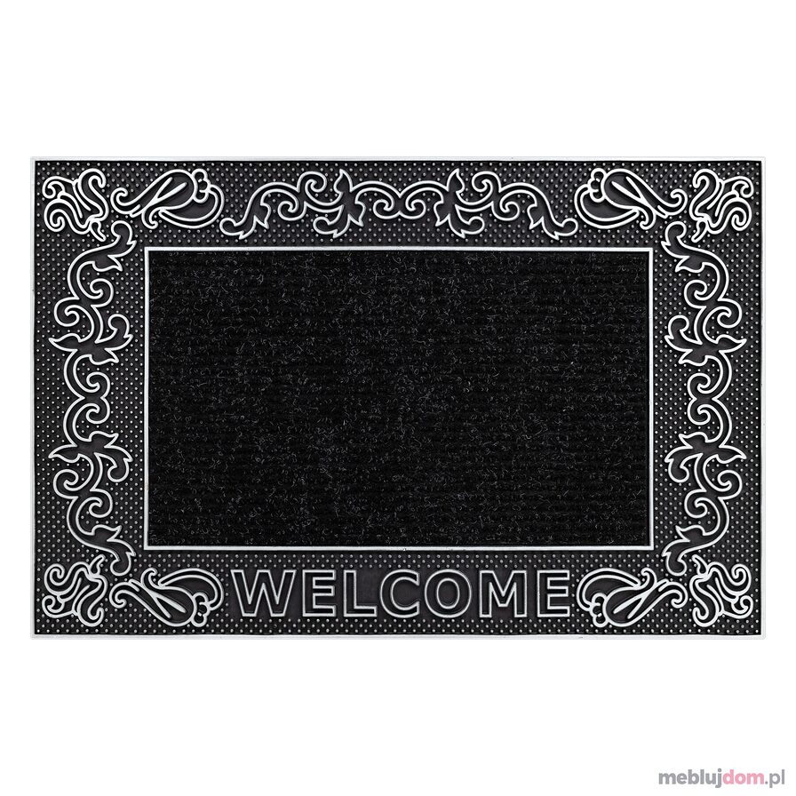 Wycieraczka BH 219W Welcome, antypoślizgowa, zewnętrzna, wewnętrzna, na gumie - srebrny