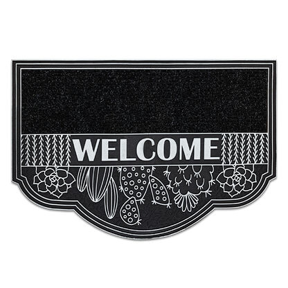 Wycieraczka BH 239 Welcome, antypoślizgowa, zewnętrzna, wewnętrzna, na gumie - srebrny