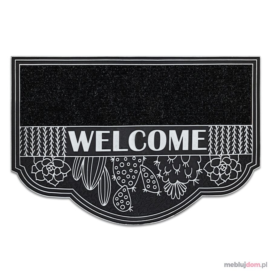 Wycieraczka BH 239 Welcome, antypoślizgowa, zewnętrzna, wewnętrzna, na gumie - srebrny