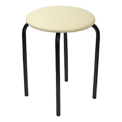 Taboret CHICO 2 - kremowy czarny stelaż