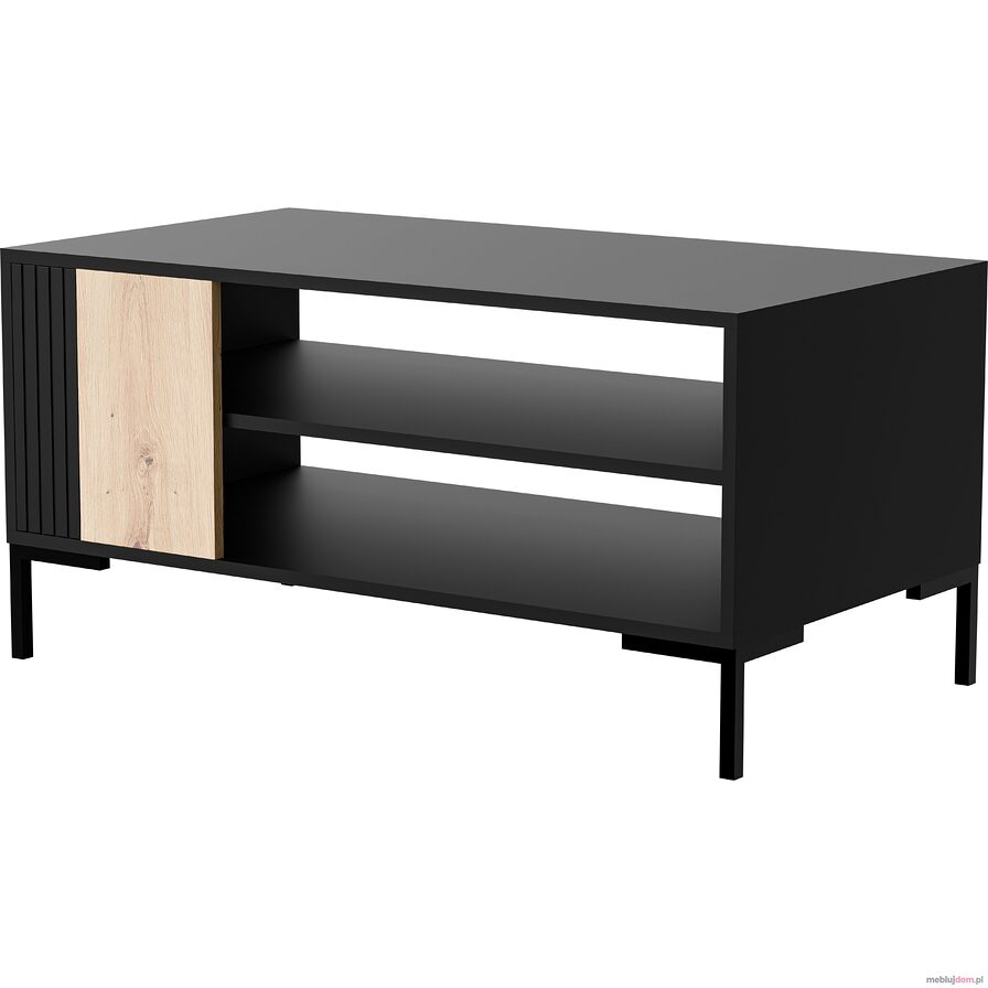 Ława w stylu loft MERCI na czarnych metalowych nóżkach