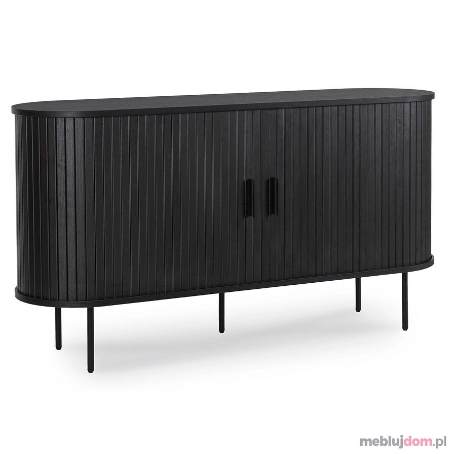 Komoda TRSIH 140 w czarnym odcieniu na czarnych metalowych nogach