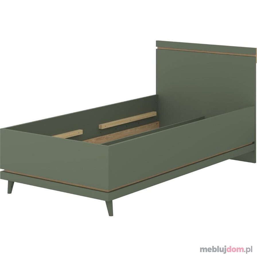 Łóżko sypialniane SCANDI 100x200 w odcieniu zgaszonej zieleni