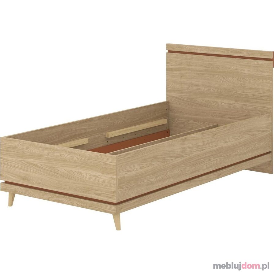 Łóżko sypialniane SCANDI 100x200 w odcieniu dębu olejowanego