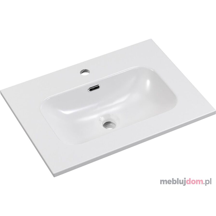 Biała umywalka jednokomorowa FLY WHITE GLOSS UM 60-46 DP ( E-8073-60 )