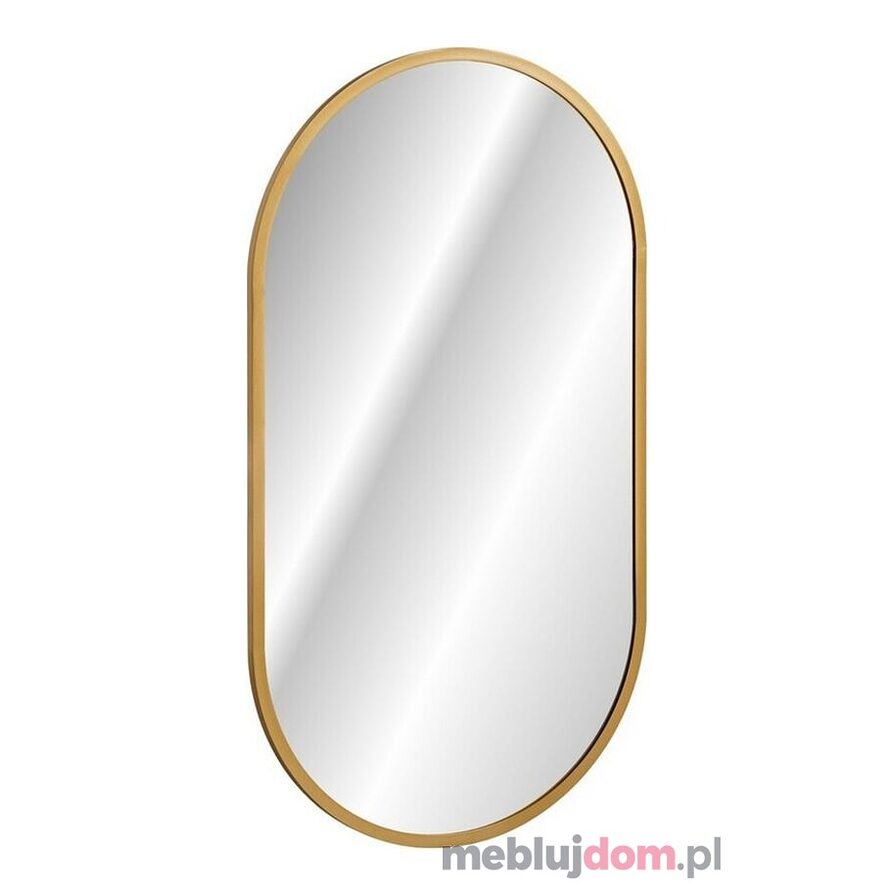 Lustro owalne LED APOLLO w złotej ramie