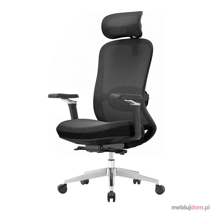 Czarny fotel ergonomiczny FIZJO z funkcją masażu