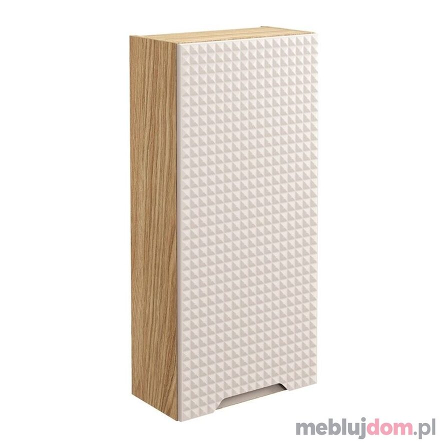 Szafka górna łazienkowa LUXOR BEIGE 83-35-1D w odcieniu beżu i dębu olejowanego