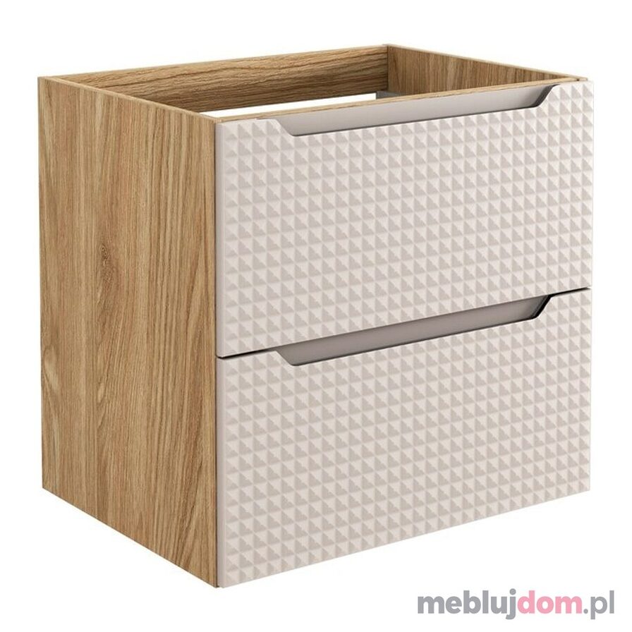 Szafka pod umywalkę LUXOR BEIGE 82-60-2S w odcieniu beżu o dębu olejowanego 