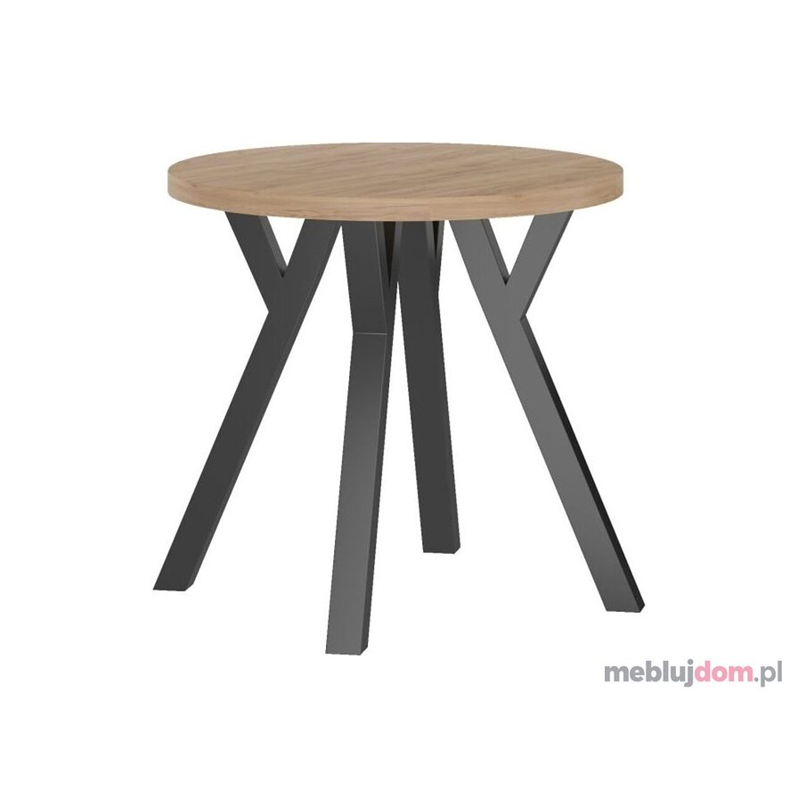 Stół okrągły ST(B80)-FX / Y w kolorze blatu dąb złoty craft w stylu loft