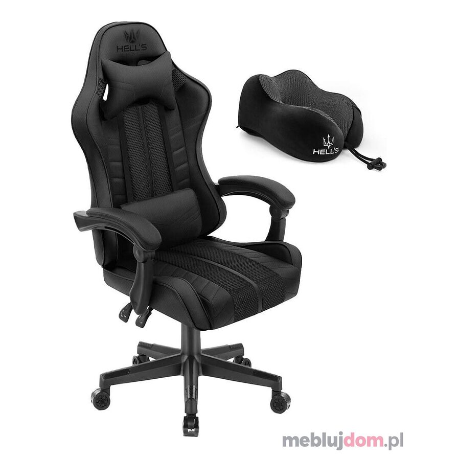 Fotel gamingowy HC-1004 Tkanina w czarnym kolorze